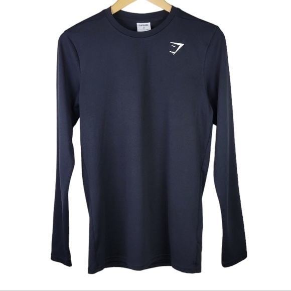GYMSHARK Long Sleeve Top Activewear Crew Neck Black XS - Picture 2 of 10